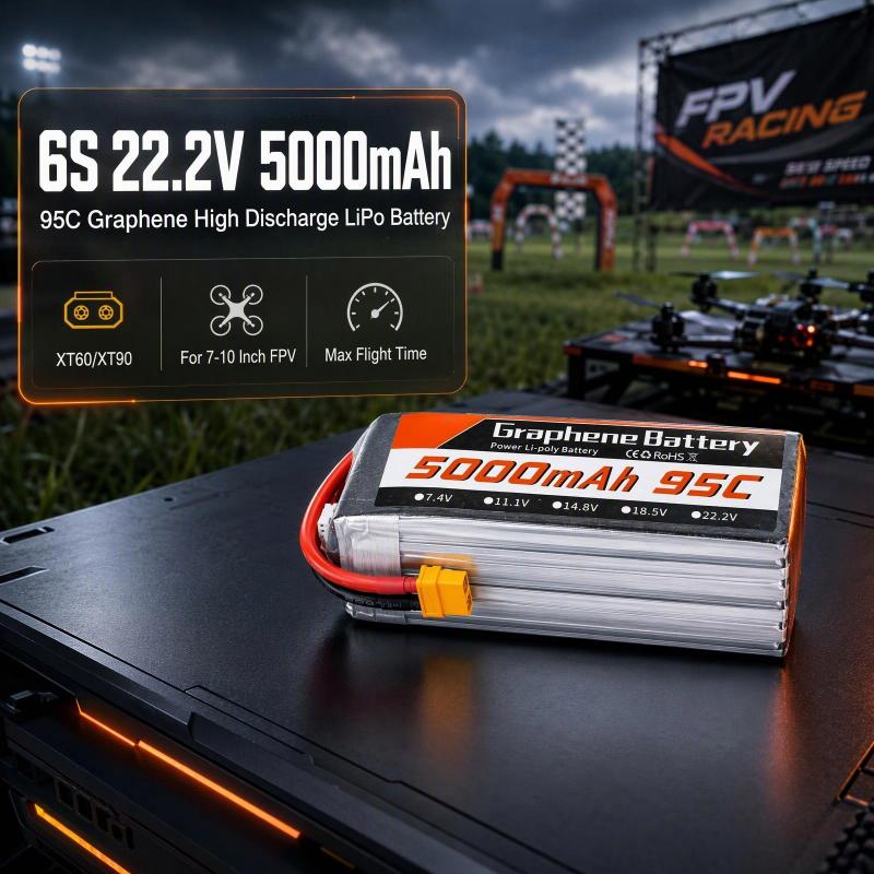 6S Lipo Battery 22.2V 5000Mah - 6S 22.2V 5000mAh 95C Graphene LiPo